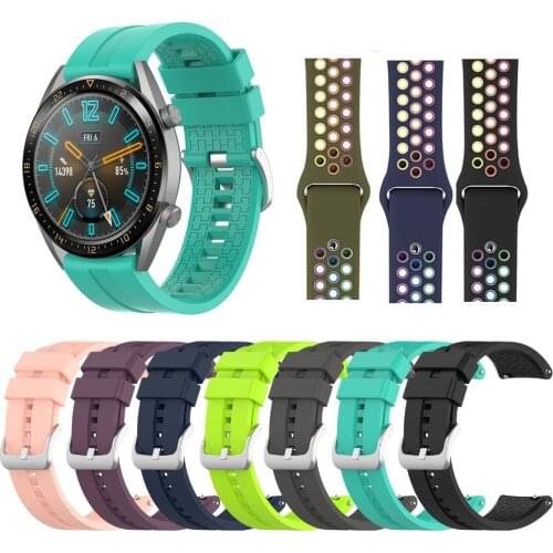 Watch Strap For Huawei Watch GT 2E/GT 2 46mm Replacement Bracelet 22mm For Samsung Galaxy Watch 46MM/3 45MM Sport Silicone Band
