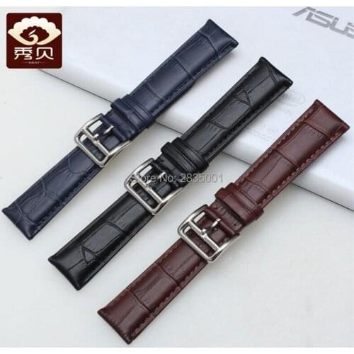 Sale Genuine Leather Watchband Red/Brown/White/Green Calfskin Strap&Pin Buckle 19 20 21 22 23 24mm Free Tools Common Used Brands