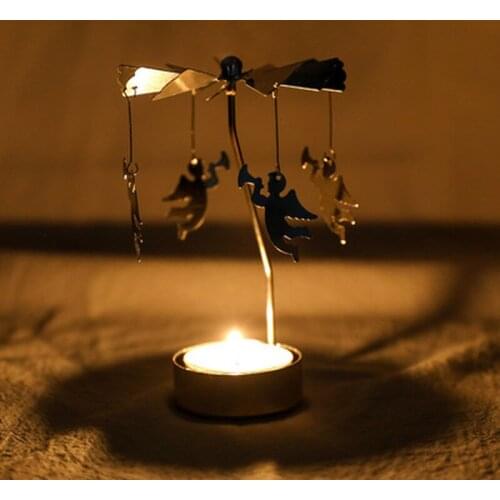 Christmas Rotary Candle Holder Merry Christmas Decor For Home Christmas Ornament Xmas Gifts Happy New Year 2022 Noel Navidad