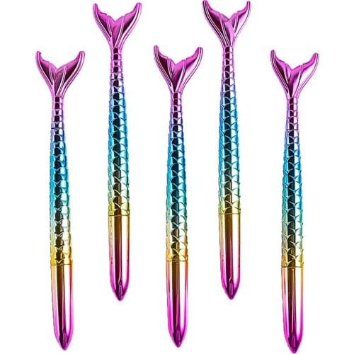 40 pcs/lot Colorful Mermaid Laser Gel Pen Cute 0.5 mm black Ink Signature Pens Promotional Gift Stationery School Supplies