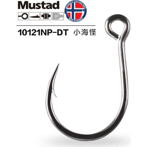 Mustad Fishing Hooks KAIJU Hooks 10121 High Carbon Steel Barbed Hook Jigbait Lure Sea Fishing Black Fish Snake Head Anzol Pesca