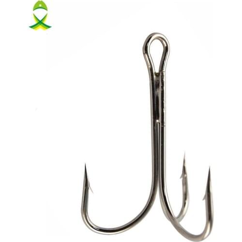 JSM 20pcs 3551 High Carbon Steel Fishing Hooks Big game fishing Treble hooks Artificial Lure for ice Fishing hook Size 6/0-10/0