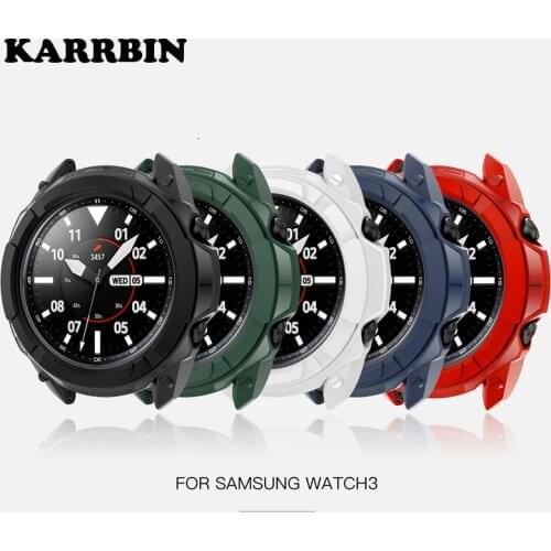 KARRBIN TPU Cover Protective Case for Samsung Galaxy Watch3 41mm 45mm Smart Watch Silicone Anti-drop Protective Case