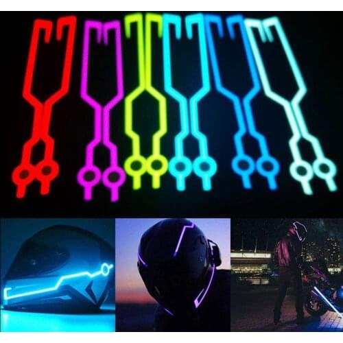 1set Motorcycle Helmet Night Riding LED Light Strip Signal Flashing Stripe Sticker led sticker helmet