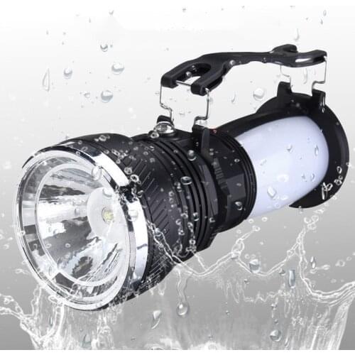 Solar Power Rechargeable Battery LED Flashlight Camping Tent Light Lantern Lamp