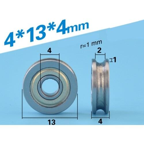 [U0413-4]Free Shipping 10PCS high quality 3D printer U groove steel Gcr15 bearing roller wheel 604U U type track guide roller