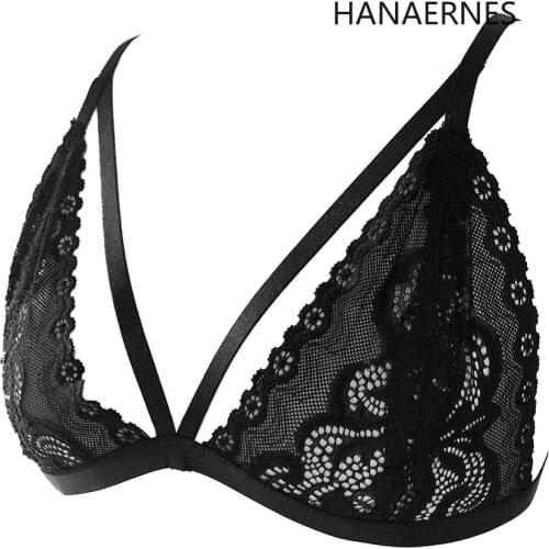HANAERNES Ultra Thin Sexy Lace Bras for Women Transparent harness Bra Unlined Comfort Underwear Bralette Sexy Lingerie