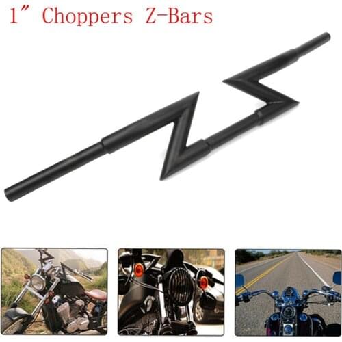 Universal Black/Chrome 1" Drag Handlebars Choppers Z Bars Style Motorcycle Front Handlebars for Harley Honda Suzuki Triumph
