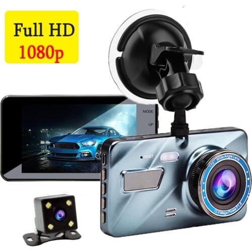 4'' Car Dash Cam DVR Camera Dual Lens HD 1080P Auto Digital Video Recorder IPS Touch Screen G-Sensor WDR Car DVRS Dashcam Camera