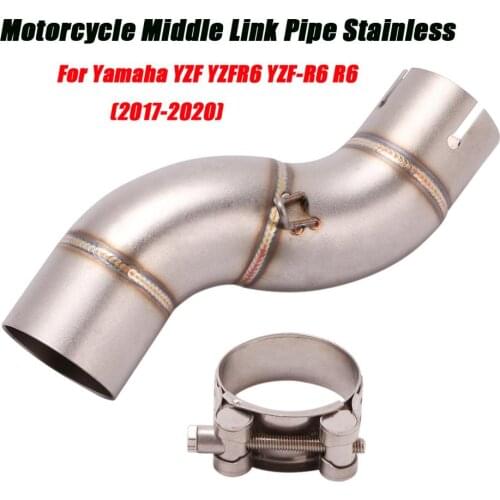 For Yamaha YZF YZFR6 YZF-R6 R6 2017-2020 Motorcycle Stainless Middle Link Pipe Exhaust System Connect 51MM Muffler Baffler Tubes