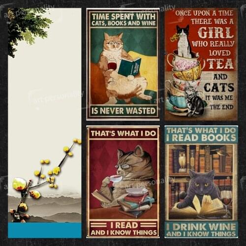 Funny Cat Metal Tin Sign Playing Chess Like a Gentleman Men Cave Bar Club Cafe Retro Personalized Signs Home Decor 12 x 18 inch