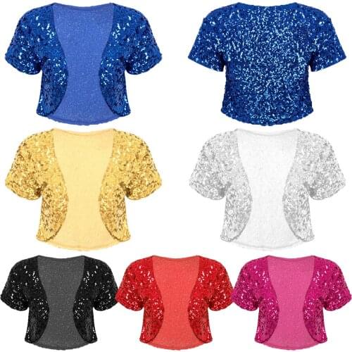 Fashion Women Shiny Sequin Cropped Street Pole Dance Jacket Coat Glitter Waistcoat Cardigan Outwear Stage Performance Costume