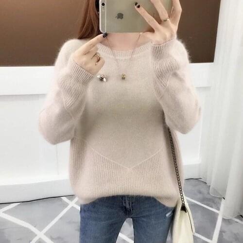 Woman Sweaters Pullover Autumn Sweater Womens Loose Autumn and Winter round Neck Knitwear Femme Chandails