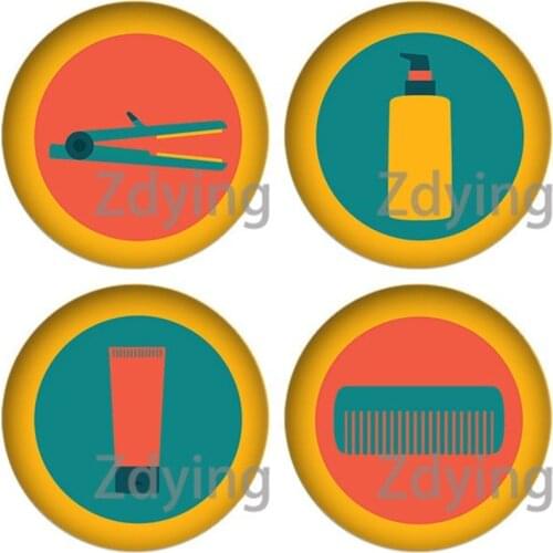 Zdying 10pcs Hairdressing Beauty-Tools Round Glass Cabochon Dome Photo 12mm/16mm/18mm/20mm/25mm Flat Back DIY Making Findings