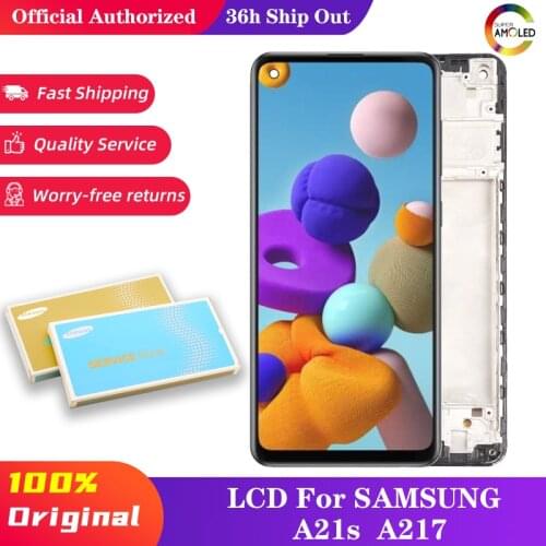 10Pcs/ Lot 100% Original 6.5" Display for Samsung Galaxy A21s A217 SM-A217F/DS LCD Touch Screen Digitizer Assembly Repair Parts