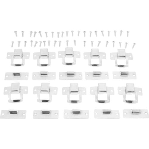 10pcs Silver Jewelry Chest Gift Wine Wooden Box Case Toggle Latch Suitcase Hasp Hook Clasp 34*30mm