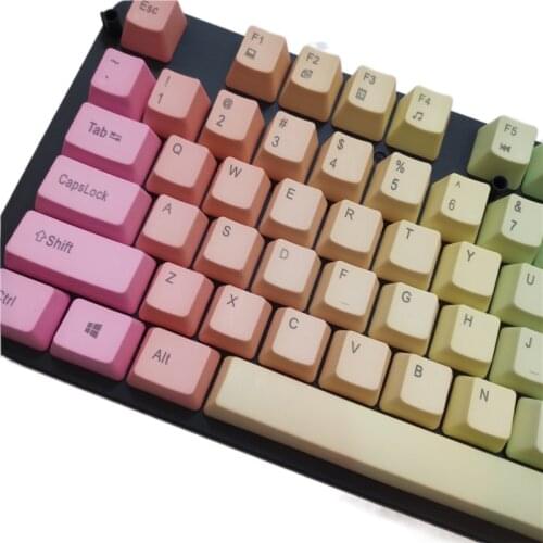 104 PBT keycap OEM cherry mx mechanical keyboard use rainbow top print