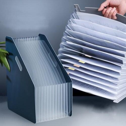 13Pockets Expanding File Folder A4 Size Organizer Portable Business Office Supplies Document Storage Box Can Carry Document Bag