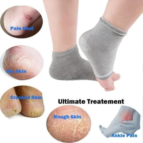 2Pcs Silicone Moisturizing Gel Heel Socks Cracked Foot Skin Care Protectors Kit Set Professional Nursing Health Care Foot