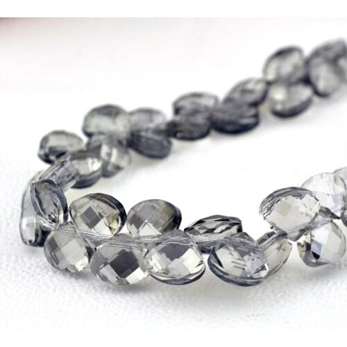 490pcs 9x10mm Clear Grey Crystal Beads Crystal Faceted Beads for Chandeliers Jewelry Water Drop Beads DIY