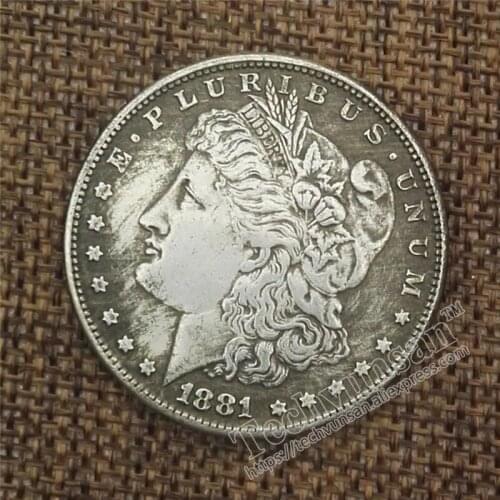 50piece/lot 1881 of the United States makes old copper and silver coins foreign silver coins antique coins the diameter is 38mm