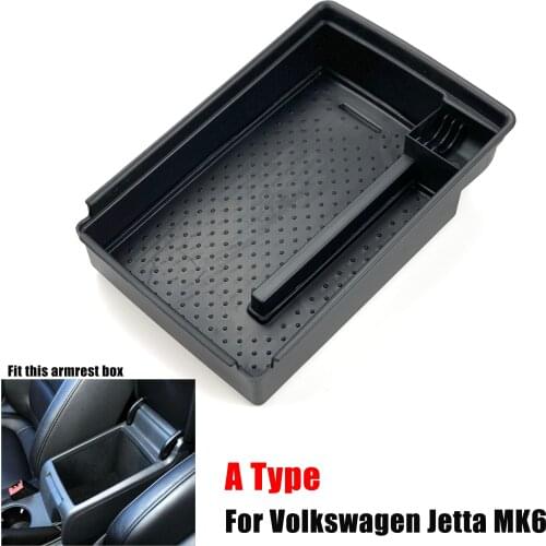 Car Accessories Central Armrest Storage Box For Volkswagen Jetta MK6 2012-2018 Console Glove Tray Holder Case Container