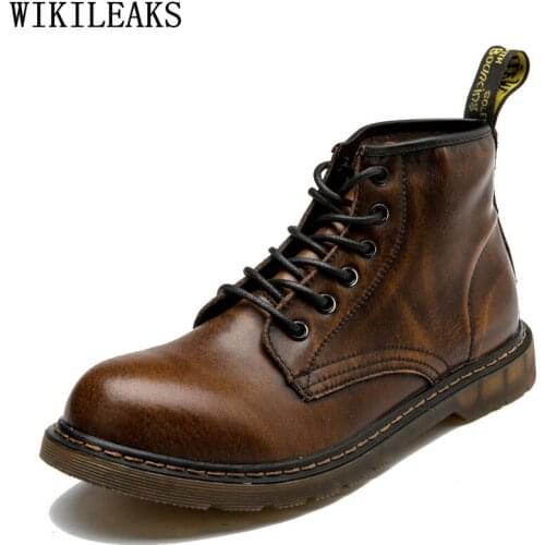 Ankle Boots for Men Male Black Men Casual Shoes Leather Brown Martin Boots Man Designer Shoes Man Platform Boots Zapatos Hombre