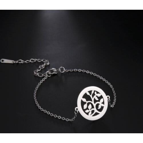 COOLTIME Supernatural Tree of Life Chain Bracelets for Women Stainless Steel Jewelry Bracelet Wedding Birthday Gifts 2021 Trend