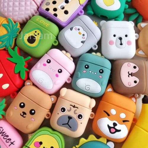 Cartoon Cute Wireless Earphone Case For AirPods 2 Silicone Charging Headphones Case for Air pod cases Protective luxury Cover