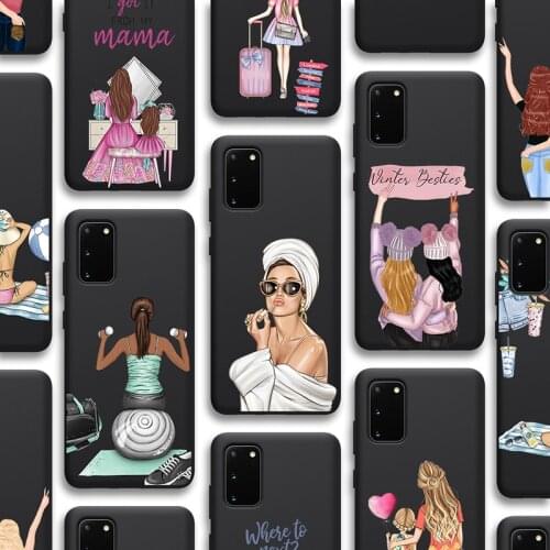 Case for Samsung Galaxy S21 A51 S20 A50 A71 A70 A12 A21S S10 S9 S8 A20 A30 S10e Note 20 10 9 Plus Ultra Lite TPU Girl Fashion