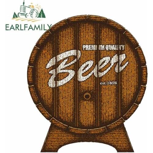 EARLFAMILY 13cm x 11.2cm For Beer Label Car Stickers And Decals Waterproof Car Door Protector Graffiti Sticker For SUV JDM VAN