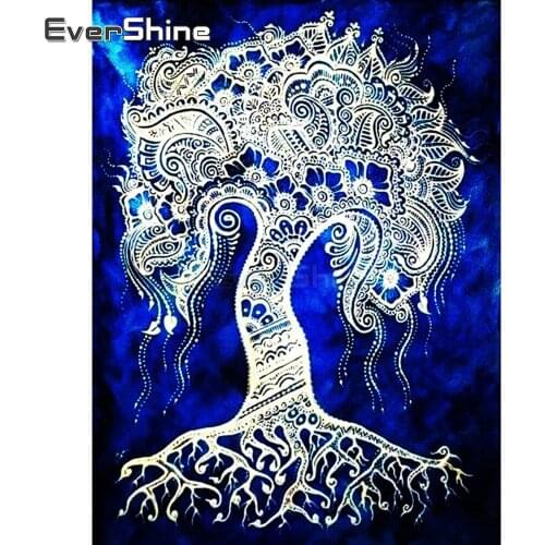 EverShine Diamond Painting Full Drill Square Tree Diamond Embroidery Cross Stitch Kits Diamond Mosaic Full Layout Wall Decor