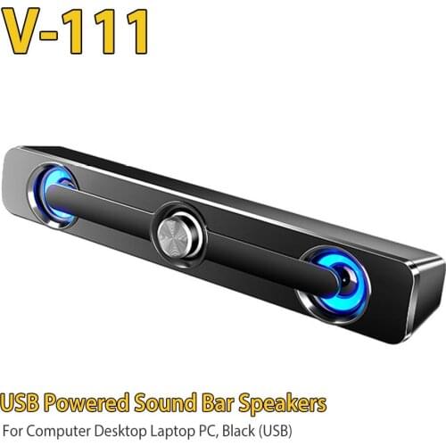 V-111 Computer Speaker USB Wired Powerful Bar 9D Stereo Subwoofer Bass 2 Speaker For PC Laptop Phone Tablet Surround Sound Box