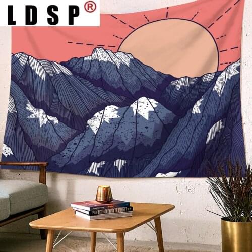 LDSP Rainbow Sun Sea Mountain Tapestry Wall Hanging Covering Rugs Background Cloth Beach Mat Blanket Art Bedroom Dorm Home Decor