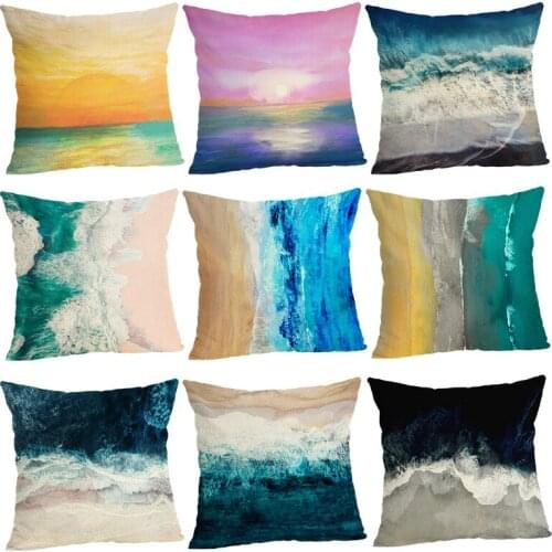 Summer Seacoast Cushion Cover Landscape Office Living Room Sofa Throw Pillow Covers Decoration Home Decor 45x45cm