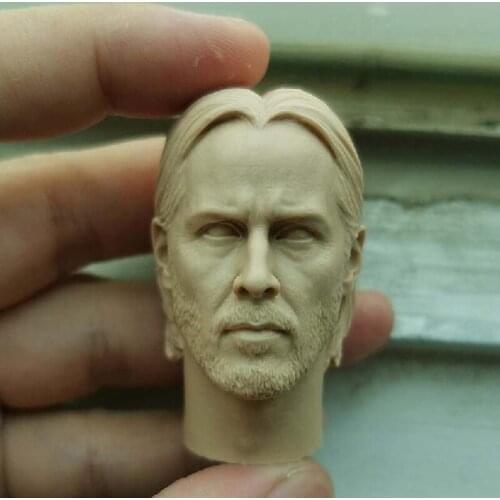 Blank Hot 1/6 Scale Keanu Reeves Head Sculpt Unpainted Fit 12" Figure