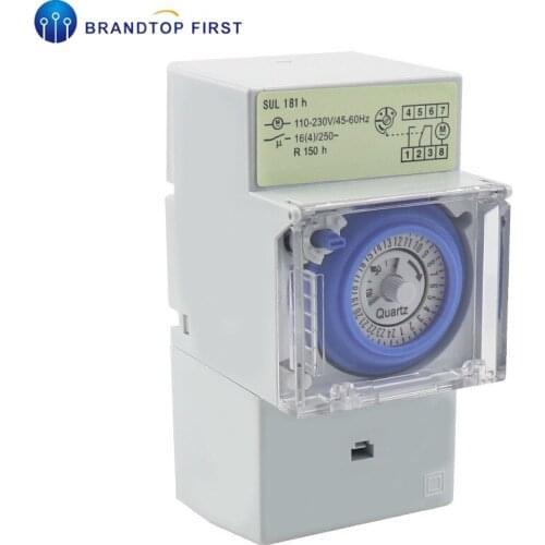 SUL181H Mechanical Timer 24 hours Time Switch Relay Electrical Programmable Timer 24 hour Din Rail Timer Switch
