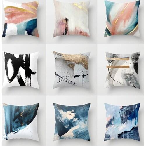 45x45cm Fashion Oil Painting Pattern Pillowcover Cushion Cushion Home Decor Bedroom Decorative Sofa Car Throw Pillows Pillowcase