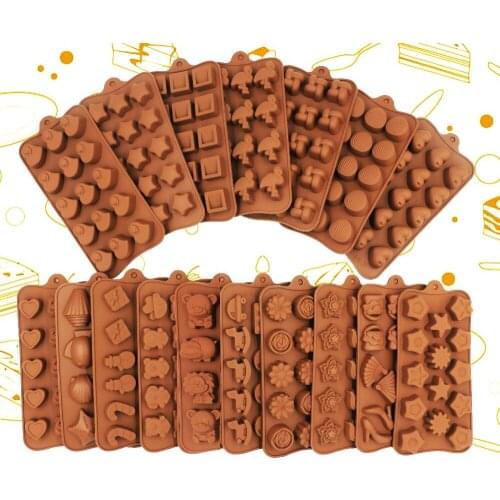 New Silicone Chocolate Mold 3D Shapes Mold Fun Baking Tools For Jelly Candy Numbers Fruit Cake Kitchen Gadgets DIY Homemade