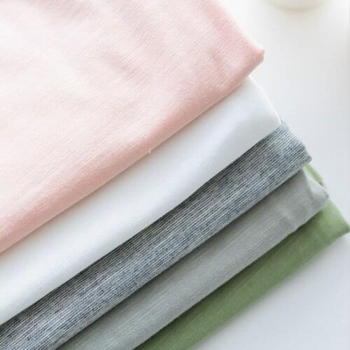 Odile Slub Cotton Knitted Fabric Summer Baby T-shirt Thin Fabric Elastic Cotton and spandex Fabric