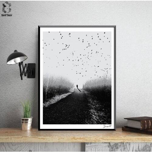 Awaiting You Back Home Posters and Prints Wall Art Canvas Painting Pictures For Living Room Black White Home Decor