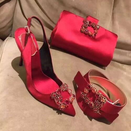 PDEP Rhinestone Diamond Decoration Women High Heel Party Pumps And Bridal Wedding Shoes