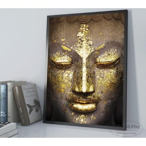Buddha Peaceful Face Posters And Prints Canvas Art Decorative Wall Pictures For Living Room Home Decor Unframed Painting