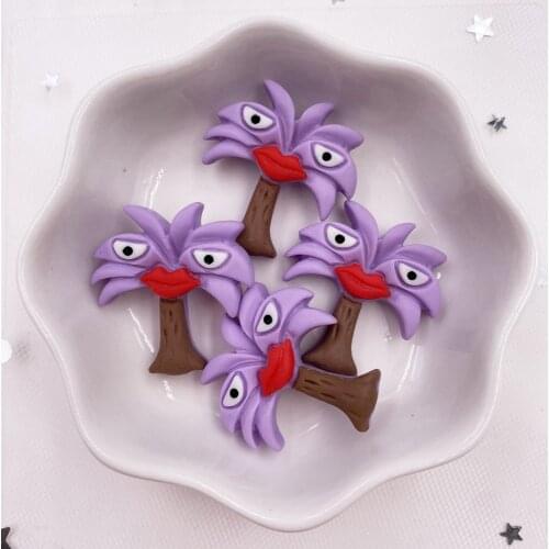 Resin Lovely Colorful Cartoon Tree Flatback Cabochon Stone 12PCS Scrapbook DIY Decor Home Figurine Crafts OH511