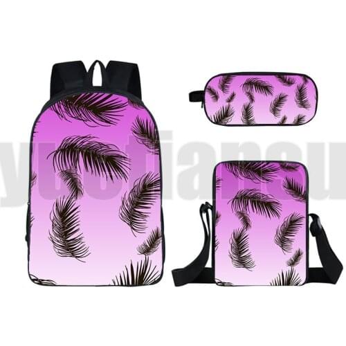 3 Pcs Set Cute Pencil Case Shoulderbag Anime 3D Hawaii Style Backpack Kids Flower Bookbag Bagpack Cartoon School Bag 16 Inch