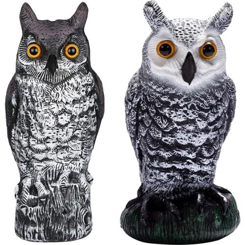 Owl Decoy Bird Repellent Rabbit Repeller Realistic Fake Owl Scarecrow Nature Enemy Pest Repellent for Outdoor Garden Yard