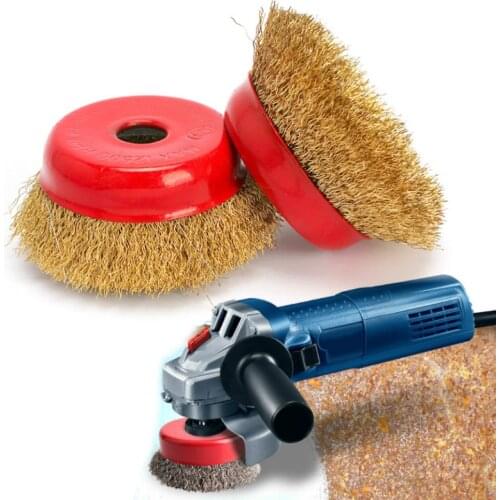 1Pc Wire Wheel Grinding and Rusting 100 Angle Grinder Metal Polishing Wheel Stainless Steel Bowl Type Grinding Wire Brush Wheel