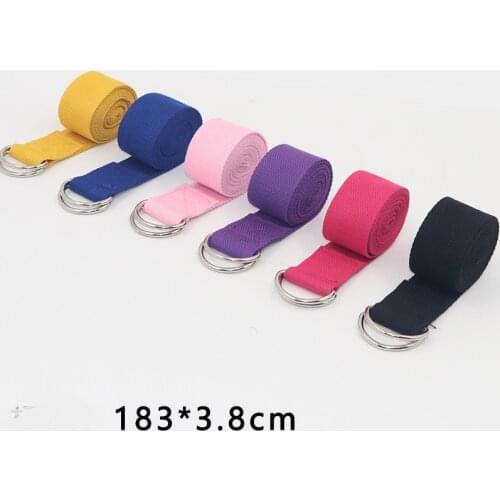183cm Multi-Colors Adjustable Belt Sport Yoga Stretch Strap D-Ring Exerice Belt Gym Rope Waist Leg Resistance Fitness Bands