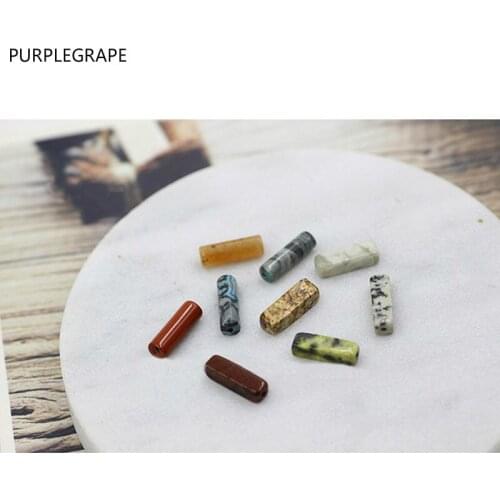 PURPLEGRAPE Natural native mechanism stone making earrings pendant DIY handmade jewelry accessories material a pack of 4