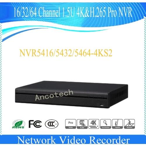 DAHUA 64Ch 1.5U 4HDD 4K&H.265 Pro Network Video Recorder NVR DHI-NVR5464-4KS2